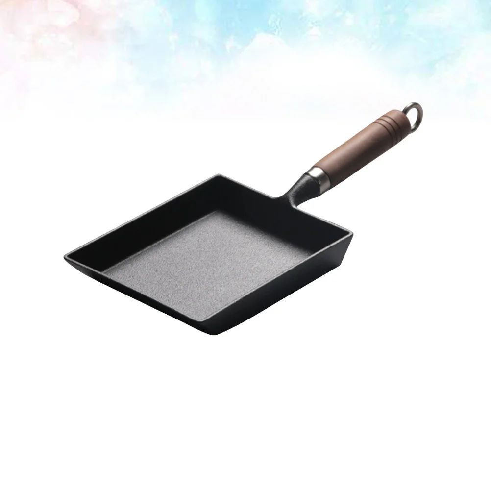 

Прямоугольная сковорода с антипригарным покрытием без покрытия с плоским дном для омлета, блинов, сэндвичей, газовая плита, детская кулинария, черная