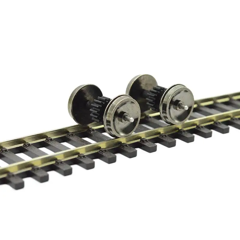 2 Pieces DC Wheel Set for HO Gauge Model Trains 1:87 Scale - Ideal Railroad DIY Upgrade Accessory