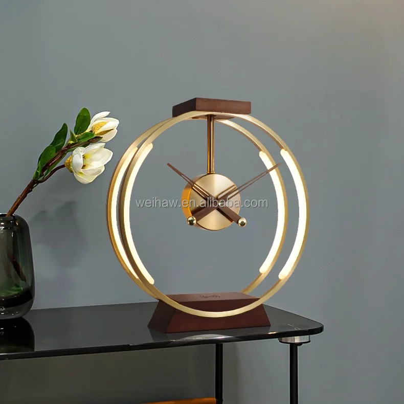 

Drop Shipping Modern Novelty Dimming LED Lamp Multifunctional Desktop Smart LED Table Lamp With Clock for Home