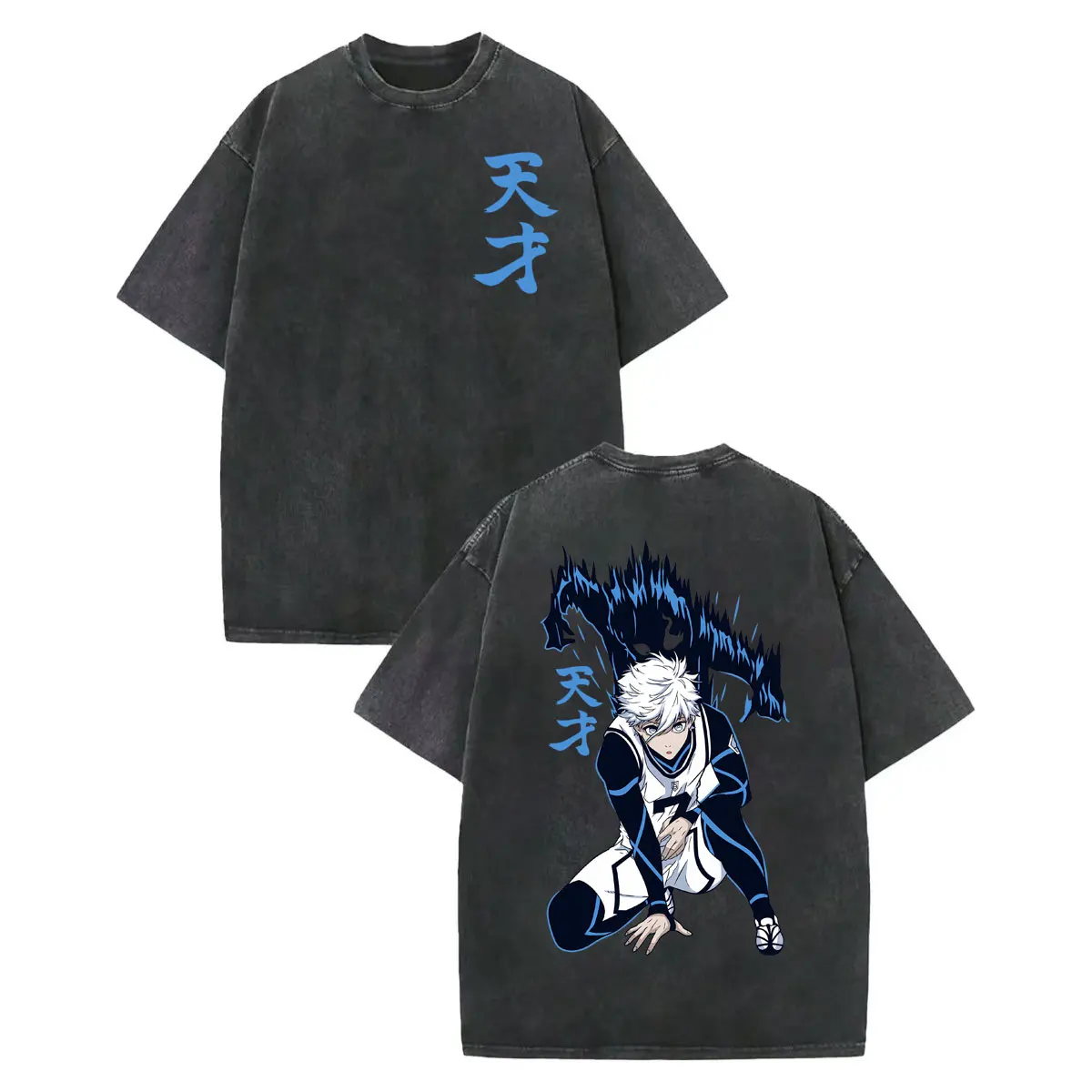 

Vintage Washed Japanese Anime Blue Lock Graphic T Shirts Harajuku Cartoon Short Sleeve T-shirt Men Women Casual Fashion T-shirts