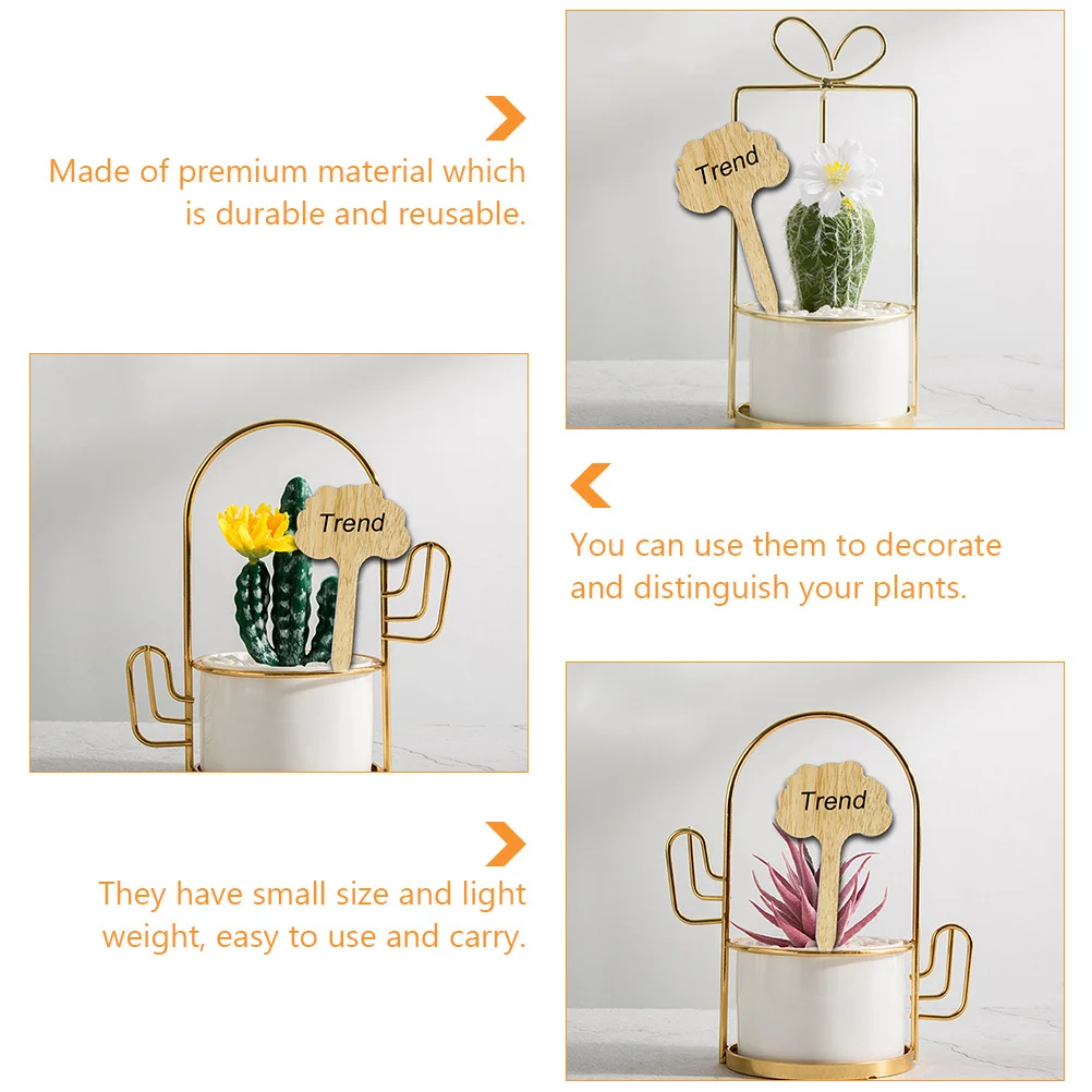 

50 Pcs Wooden Plant Labels Durable Reusable Decorative Gardening Tags Blackboard Writable Double Sided Small Light Easy