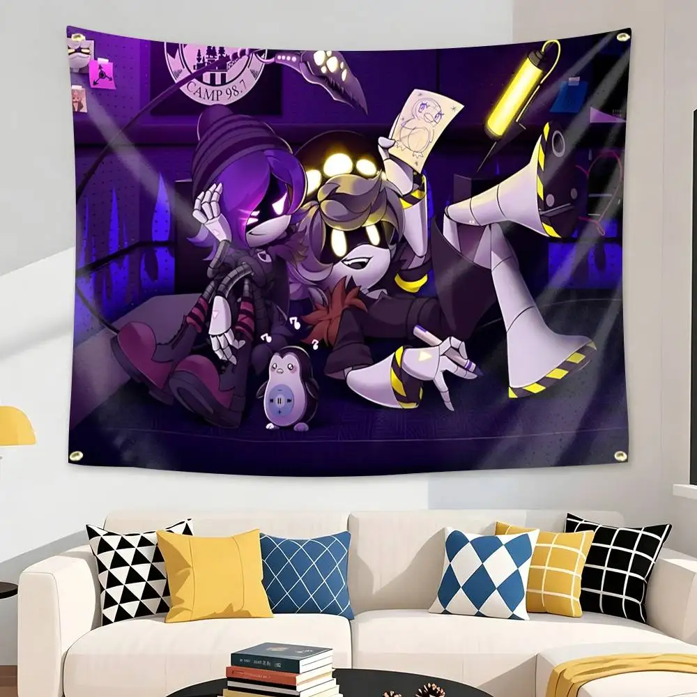 Uzi-MD Cartoon M-Murder Drones Flag Tapestry Banner for Bedroom Living Room Outdoor Camping Custom Supported 4