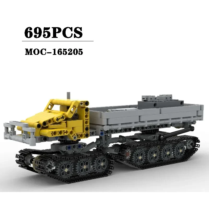 New MOC-165205 Truck Off-road Four-wheel Drive Vehicle Splicing Block Model Ornament 695PCS Boy's Birthday Christmas Toy Gift