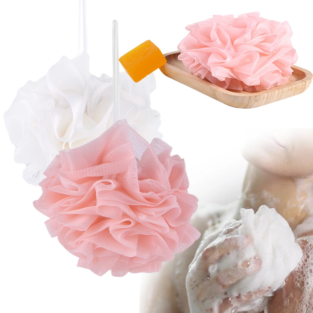 

2-In-1 Shower Loofah with Drawstring Bath Loofah Sponge Bath Loofah Shower Washcloth Set for Women and Men