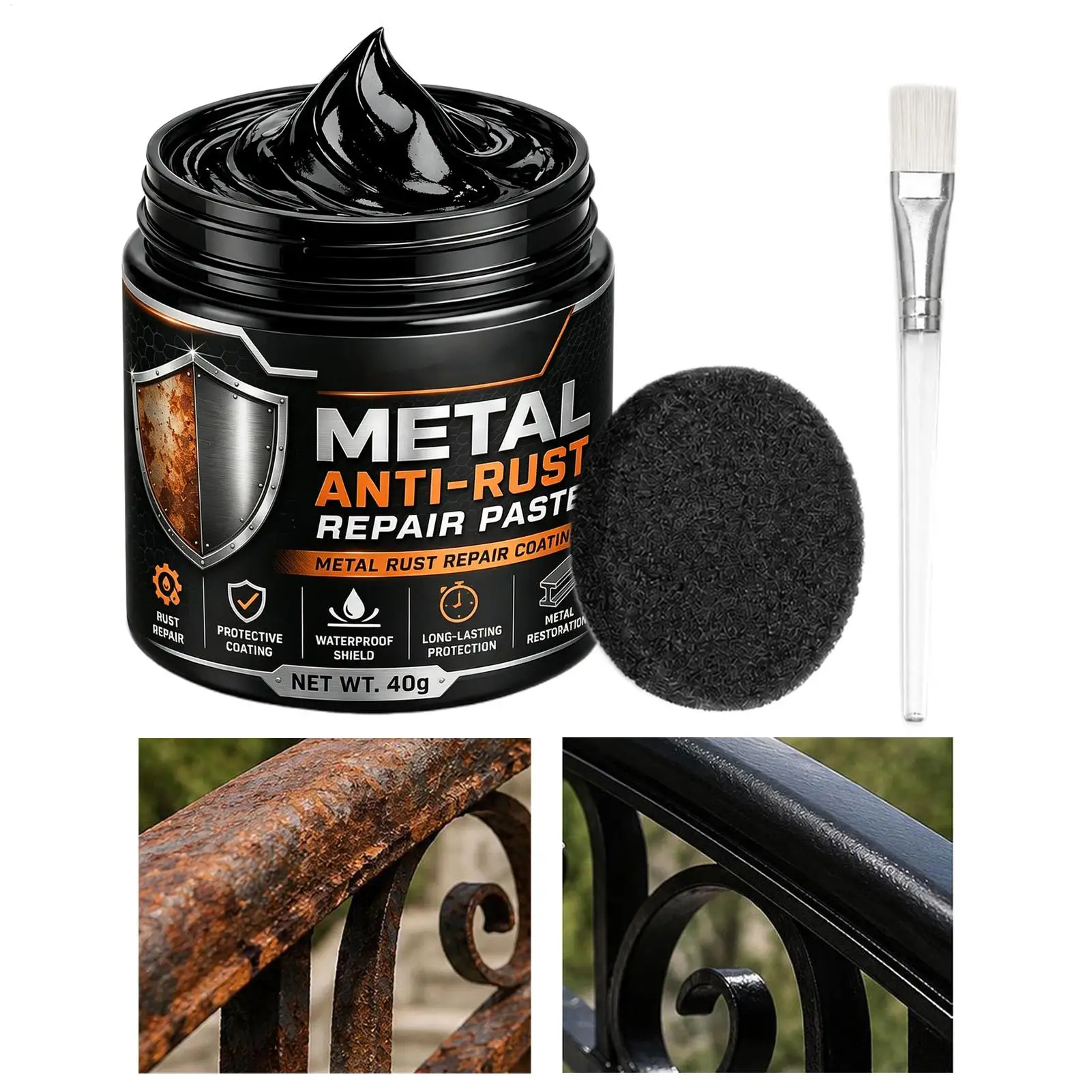 Car Rust Remover cream metal Rust-preventing coating Rust-removing paste Metal Restoration Heavy Duty Rust Cleaner 40g