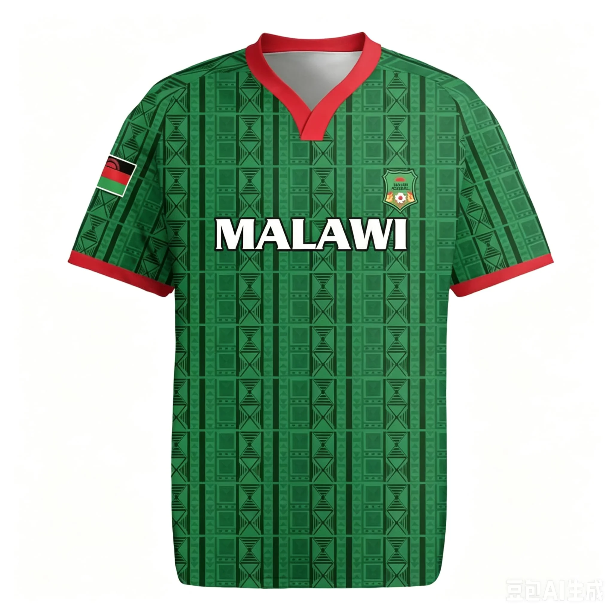 Men V Neck Sports Jersey Malawi 3D Full Print T Shirt  and Freedom Flag Pattern Short Sleeve Casual Training Tops for Male