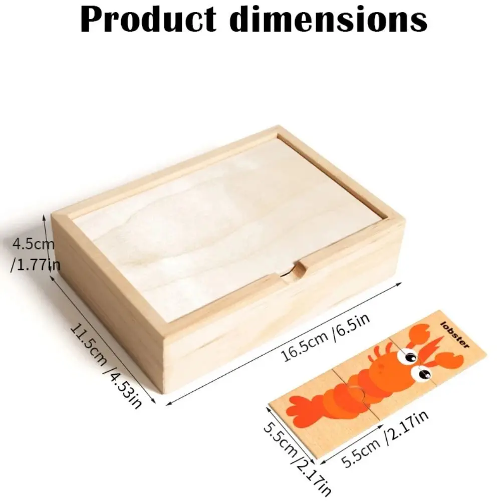 Matériel en bois Puzzle en bois forme de Tangram fonction éducative animaux jeu de Puzzle Type de dessin animé conception