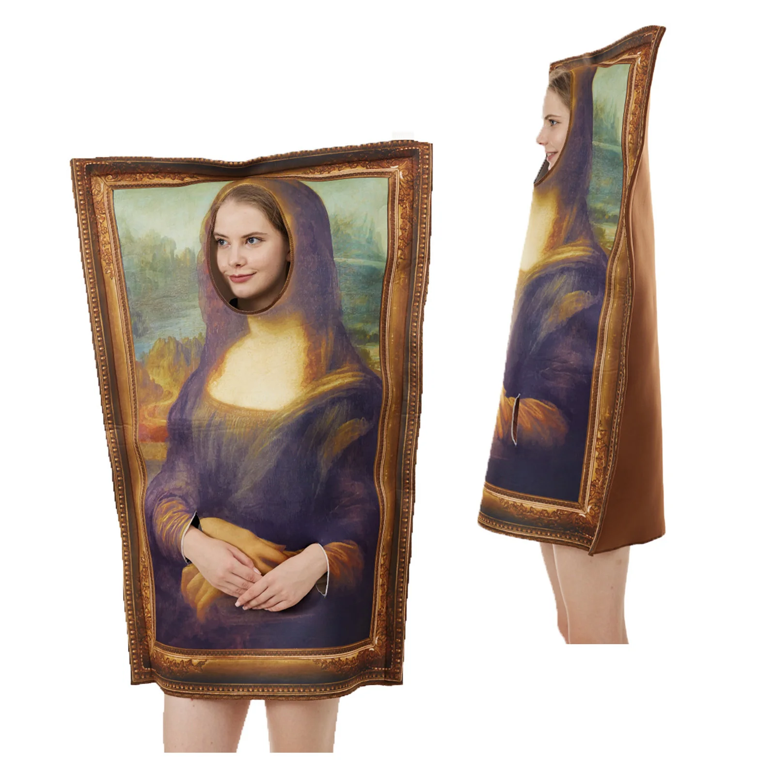 Halloween Mural Costume for Adults Funny Famous Paintings Cosplay Outfits for Halloween Bar Party Performance