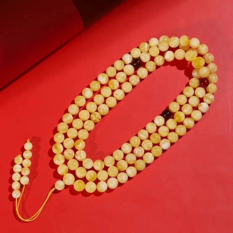 

Amber Honey Wax Bracelet 108 Multi-circle Bracelet Buddha Bead Bracelet, Unisex