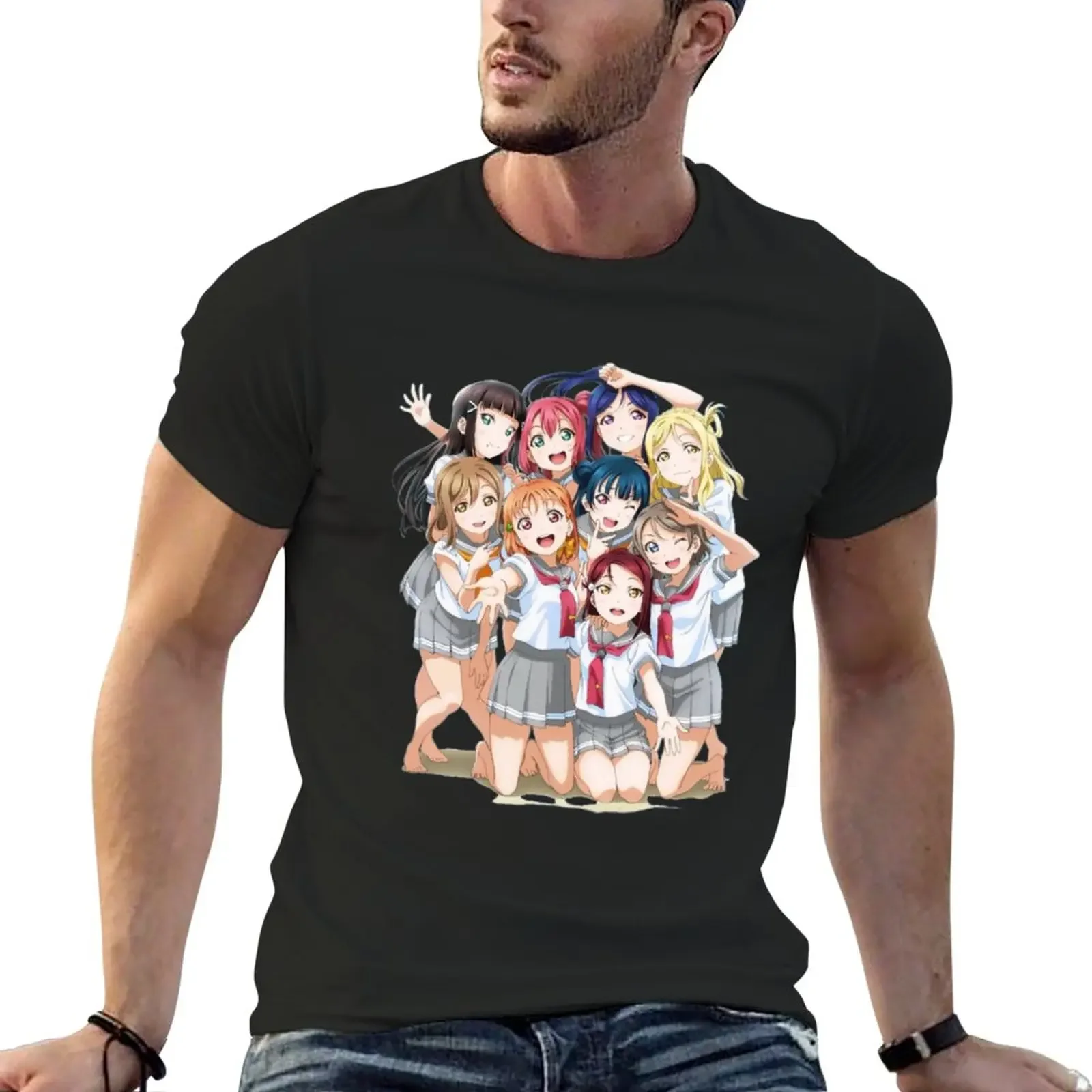 

Aqours Love Live Sunshine T-Shirt Tee shirt summer clothes oversized t shirts for men