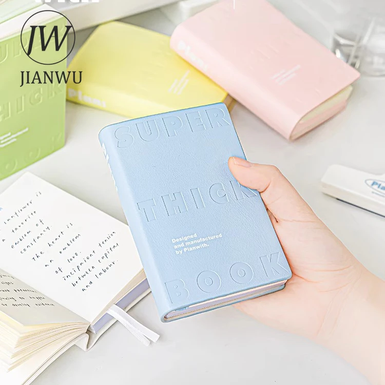 JIANWU 80 Sheets/book Thick Series Mini Dopamine Color PU Notebook Creative DIY Journal Student Supplies Stationery