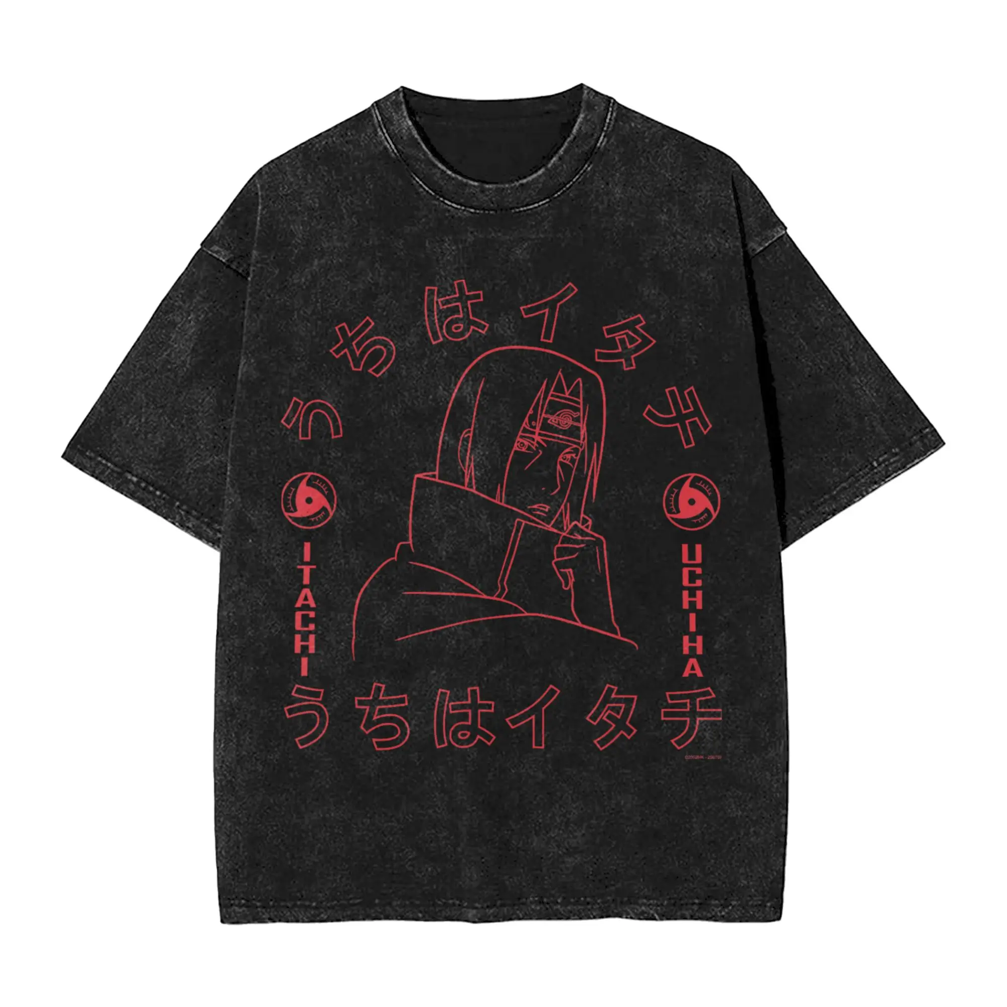 Shippuden Itachi of the Sharingan Narutoes  T Shirts Hip Hop Washed 100% Cotton Street T-Shirts Men  Tops Streetwear Tops Tees