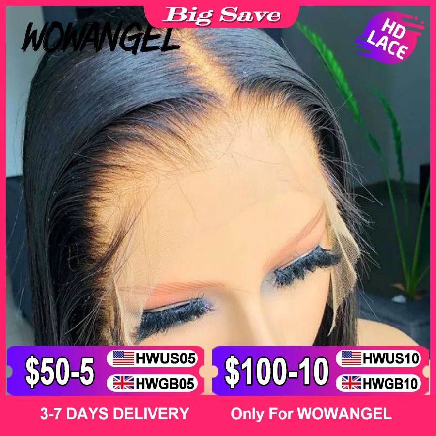 

Wow Angel SKINLIKE Real HD Lace Front Wigs Short Bob Wig Blunt Cut Wig 13x4 HD Lace Frontal Human Hair Wigs Pre Plucked Glueless