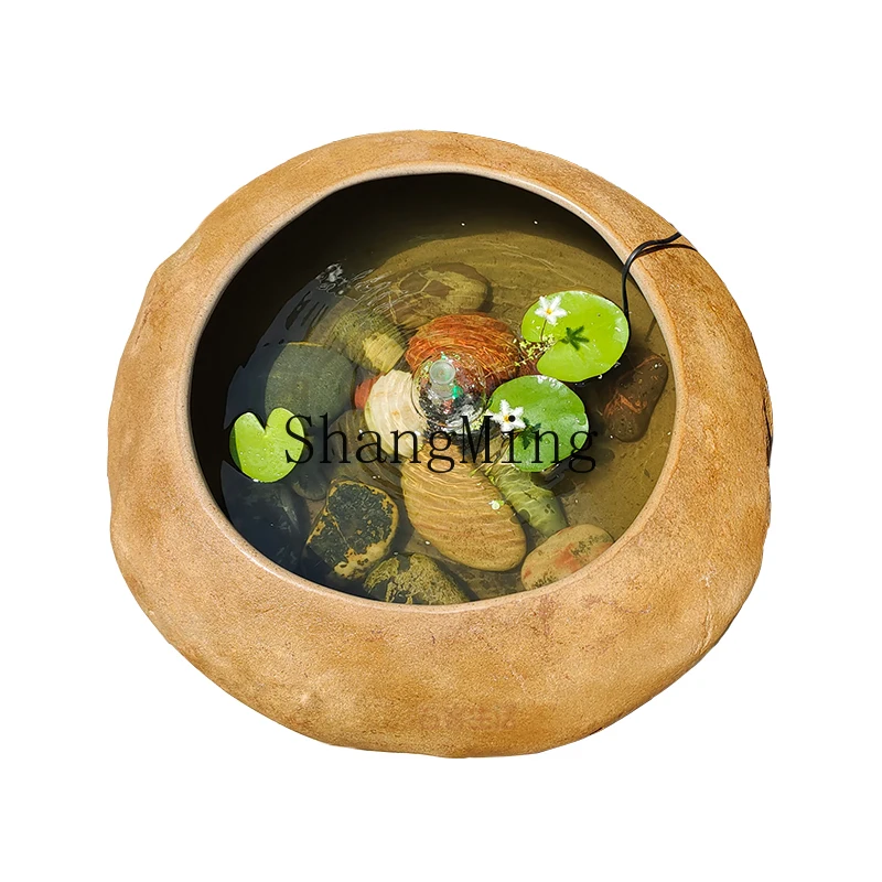 

DHY ecological natural stone pool outdoor courtyard garden art stone lotus tank