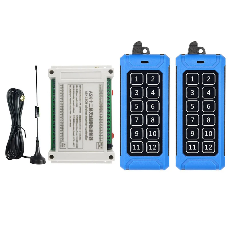 Industrial control AC 110V 220V 380V 12CH Radio Controller RF Wireless Remote Control Overhead Travelling crane System Receiver