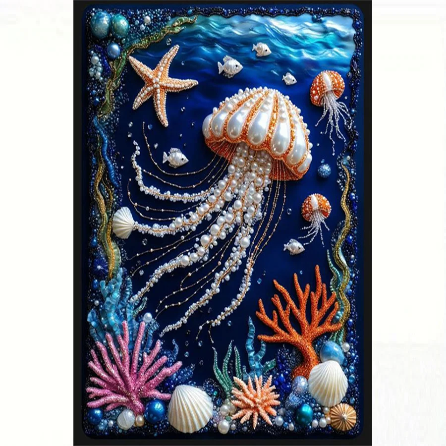 

DIY Deep Sea Dreamy Jellyfish Jigsaw Puzzles for Adults Focus Enhancement Therapy Office Decor Meaningful Retirement Gift