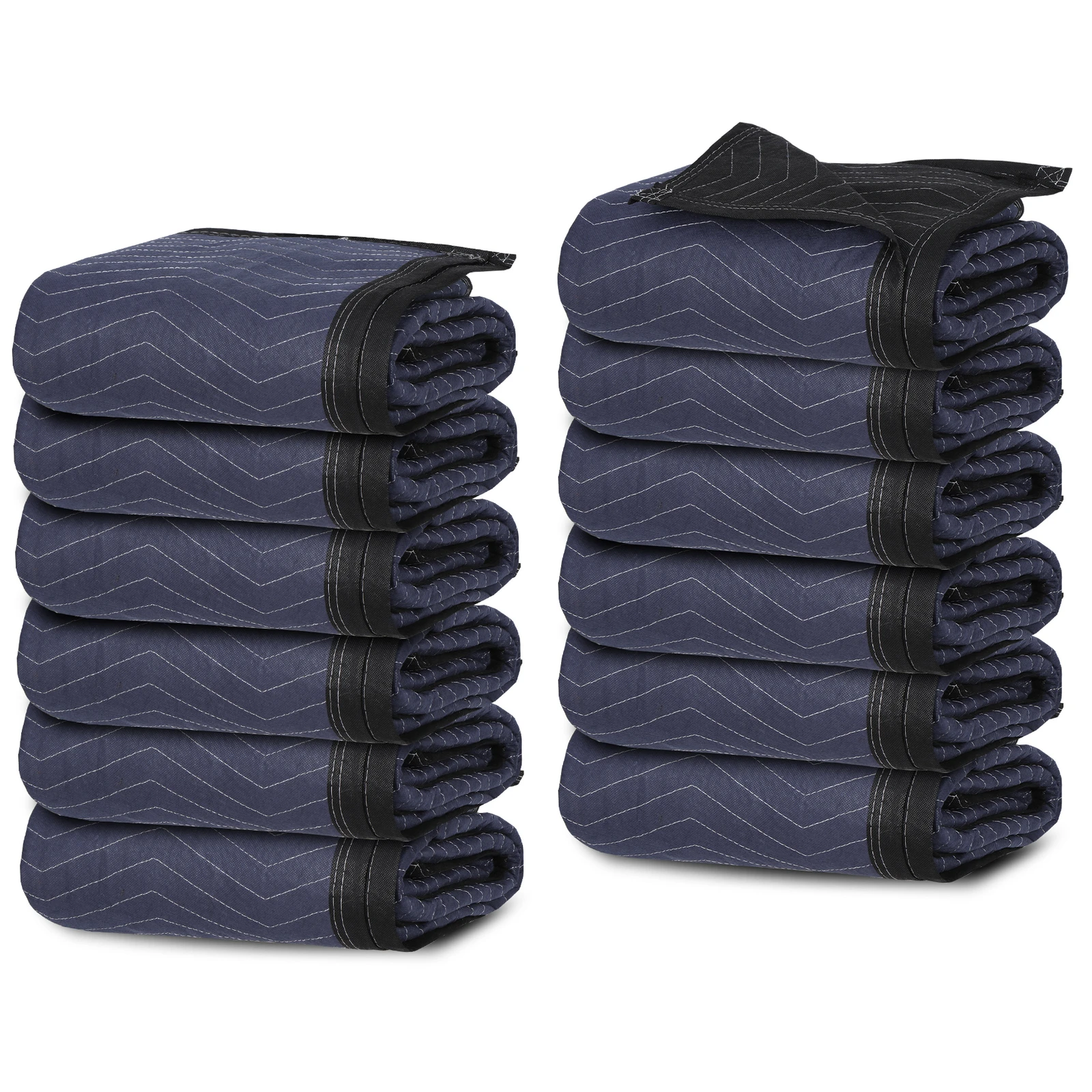

72x80" Heavy Duty Professional Quality 12 Performance Moving Blankets Black