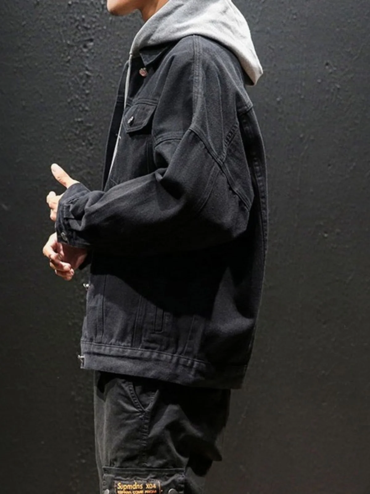 

Fall New Loose Men's Denim Jaet Korean Sle Casual Trendy Student Versatile INS Hole Punching Jaet Outerwear