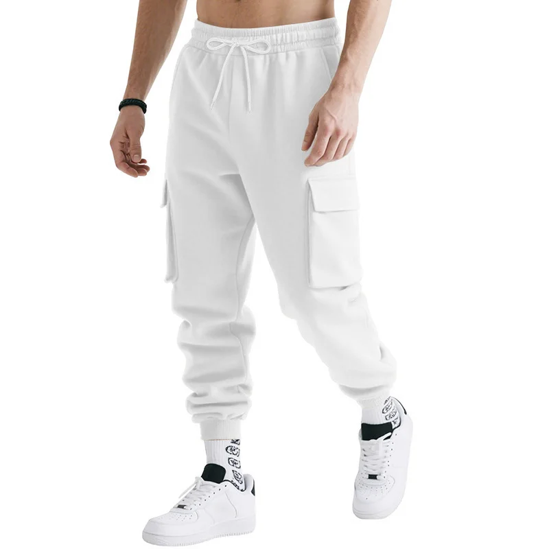 

Spring and Autumn Men's New Work Pants Casual Pants Drawstring Bundle American Heavy Weight Loose High Street Sports Multi Pocke