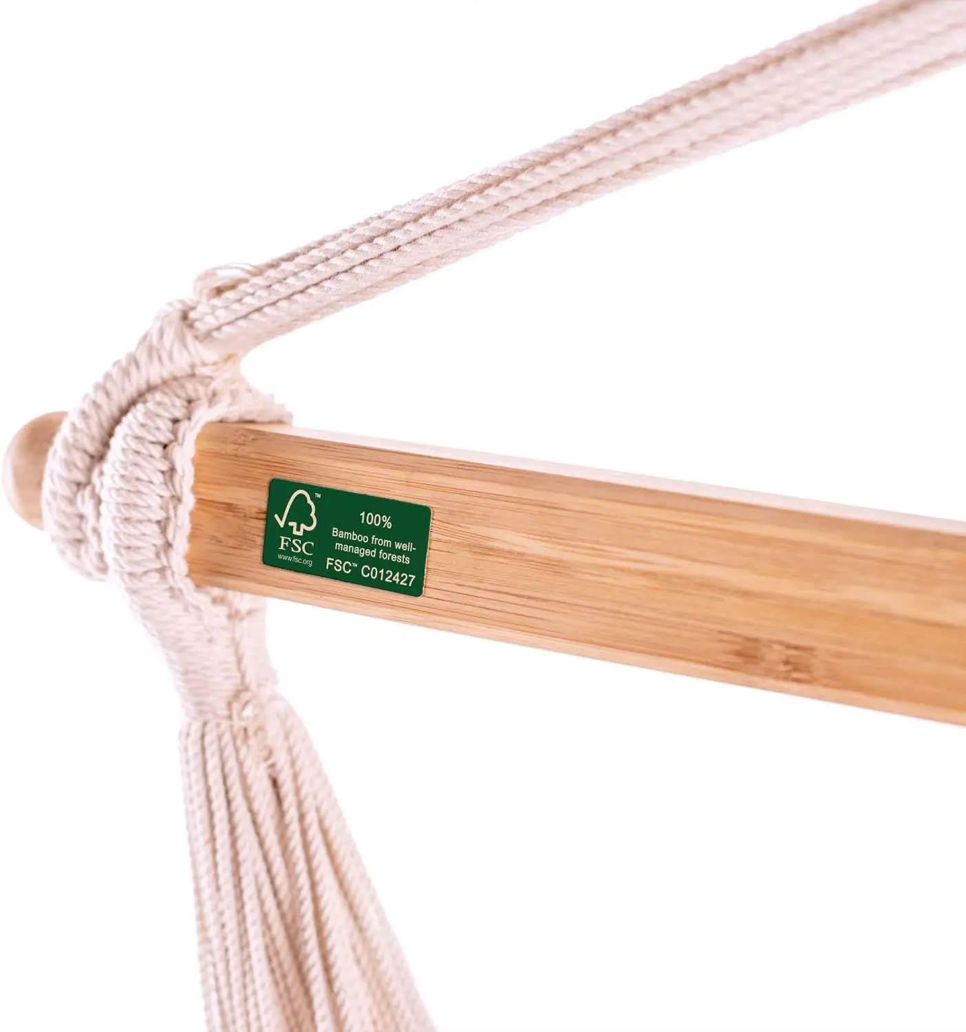 LASIESTA Large Habana Cotton Hammock Chair & Casa Mount w/Suspension Kit - Indoor/Outdoor Swing