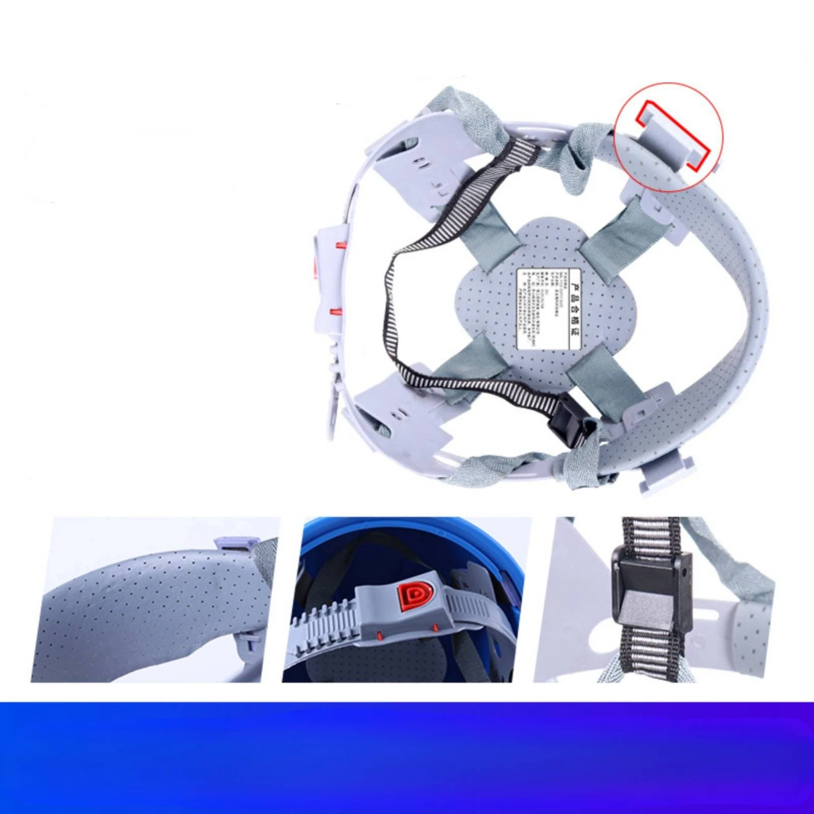 Safety Helmet Inner Liner Easy to Install 4-Point Helmet Harness Liner Hard Hat Replacement Harness Breathable Gear