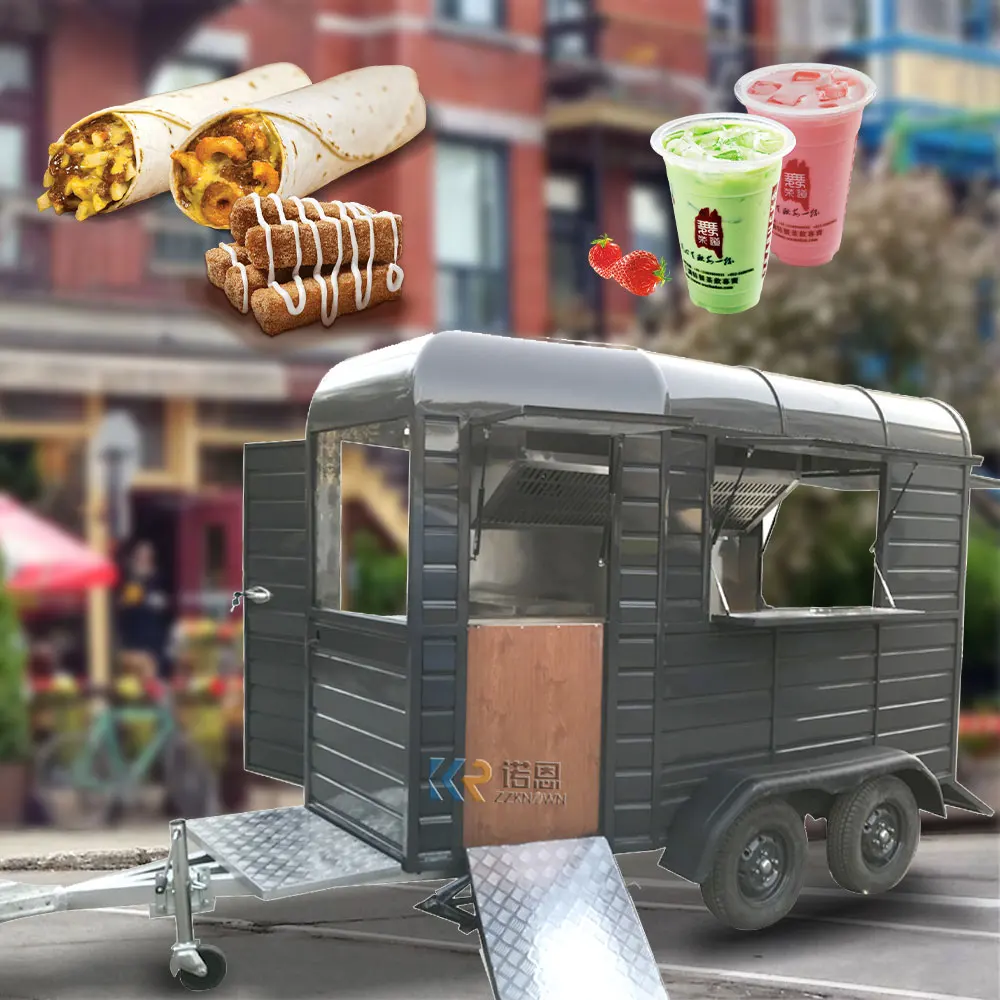 10 FT Mobile Street Fast Food Trailer Carts with VIN Bubble Tea Ice Cream Vending Cart Kitchen Coffee Trailer for Sale