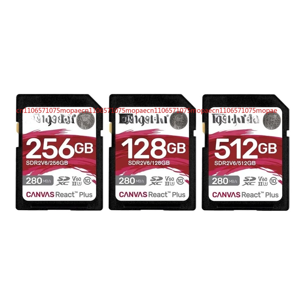 

Для карты памяти SD Kingston Canvas React Plus 128 ГБ 256 ГБ 512 ГБ UHS-II V60 U3