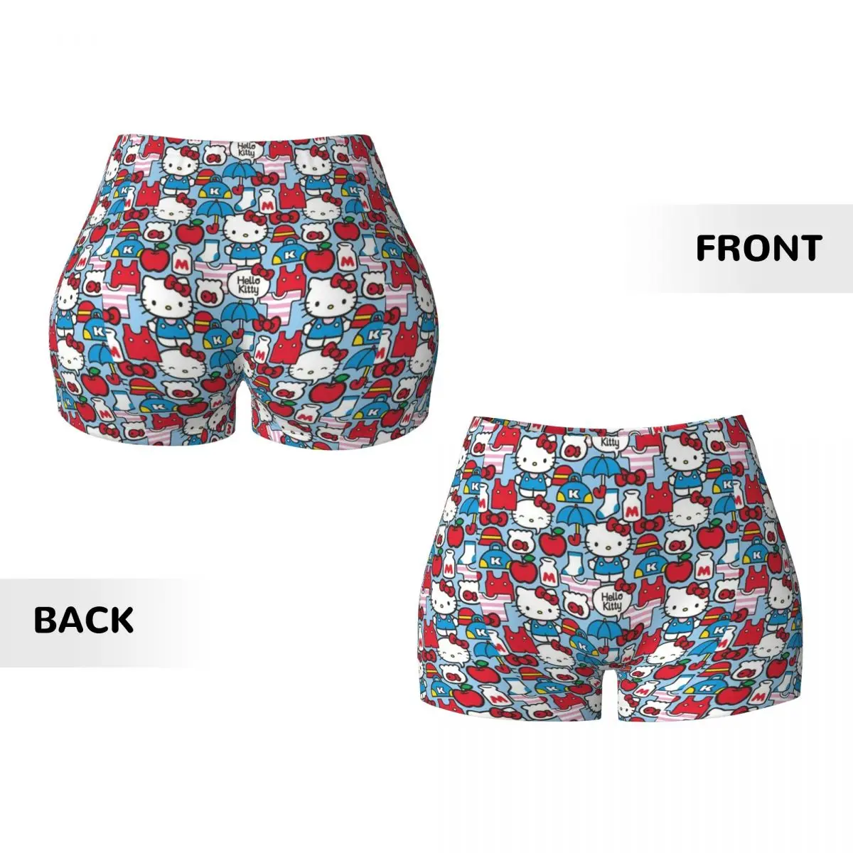 Custom Hello Kitty Cat Running Volleyball Gym Shorts Women Cartoon Athletic Workout Yoga Shorts