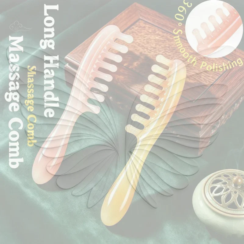 Resin Scalp Massage Comb with Smooth Rounded Teeth Comfortable Grip for Home Daily Wet Dry Hair Care Use