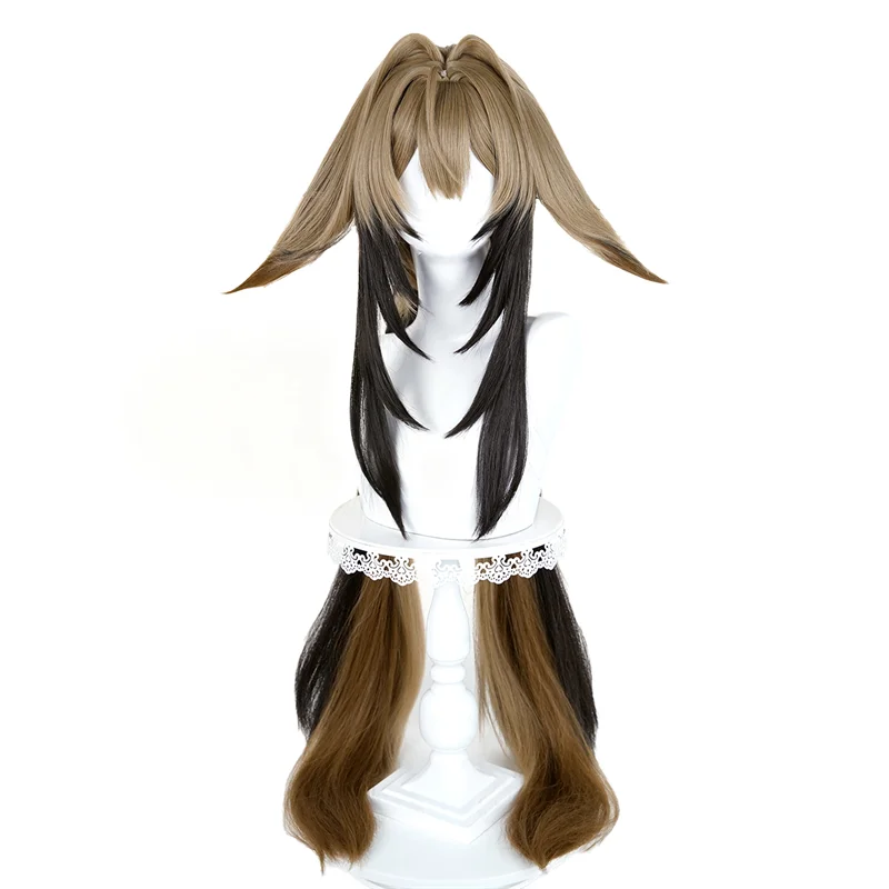 Peruka do cosplayu Zenless Zone Zero Ye Shunguang, długa, czarno-brązowa, odporna na wysokie temperatury, rekwizyt na Halloween dla kobiet i mężczyzn.