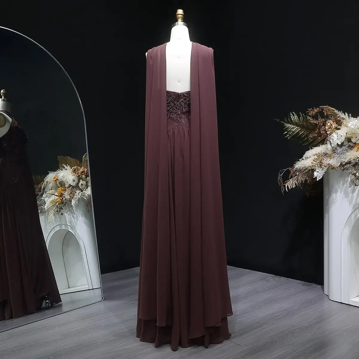Arabia Strapless Pleat Shiny Brown Evening Dresses Formal Party Gowns For Women Sleeveles Elegant Prom Dresses Customized view 4