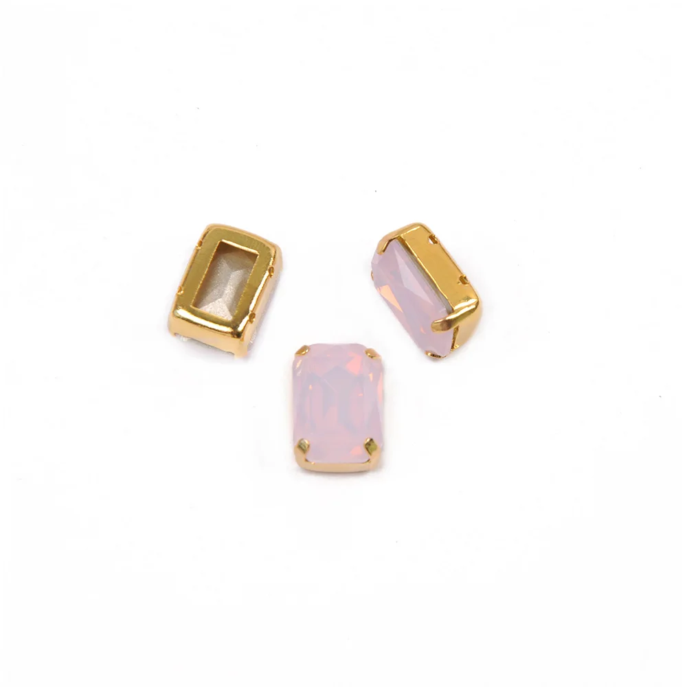 Rose Wasser Opal Achteck Strass Klaue Pointback Aufnäher Kristalle Für DIY Handwerk Kleid Tasche Dekorationen Nähen Zubehör – Detail 8