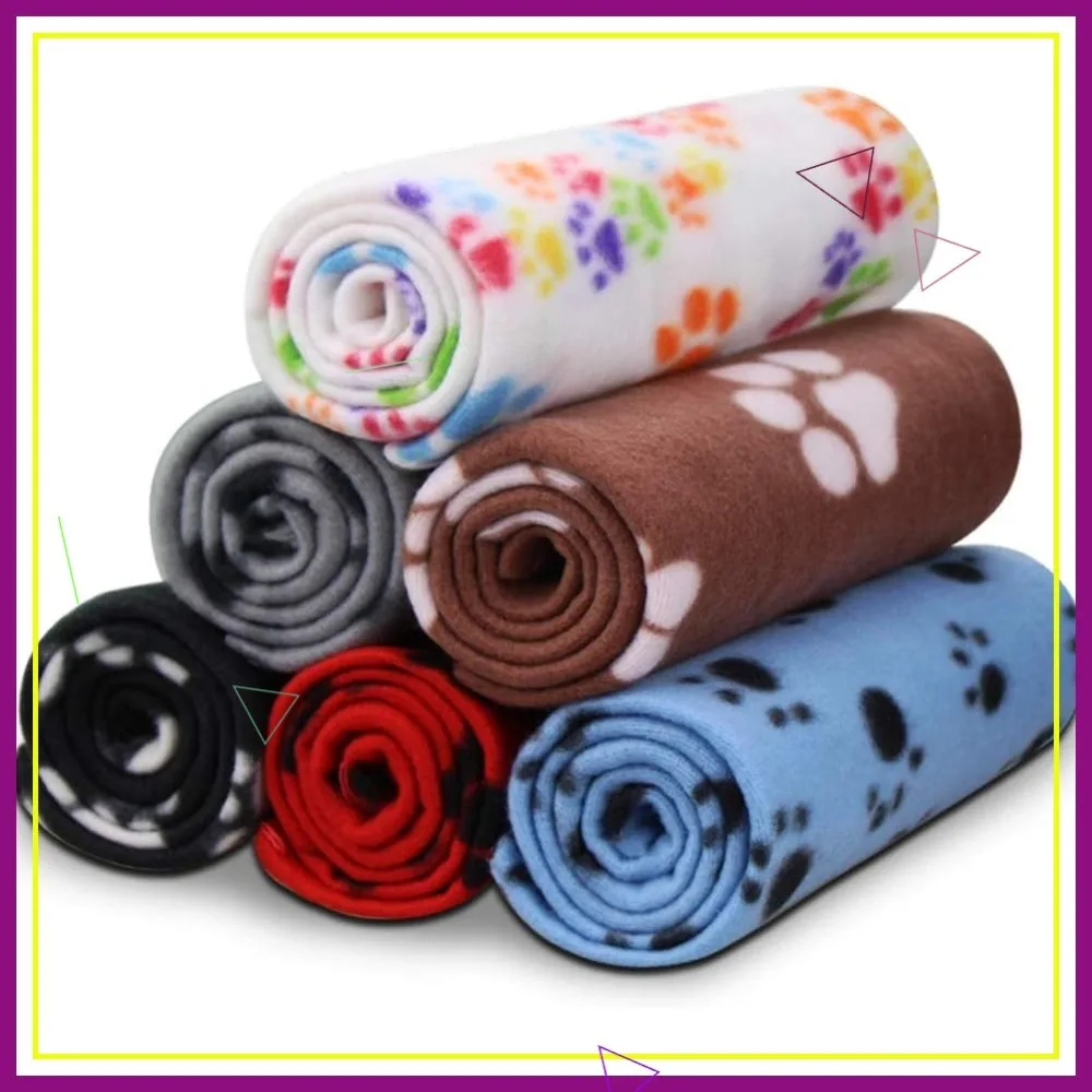 

Милые пледы с принтом лап для маленьких собак, щенков, кошек и котят - набор из 6 штук, 24x28 дюймов