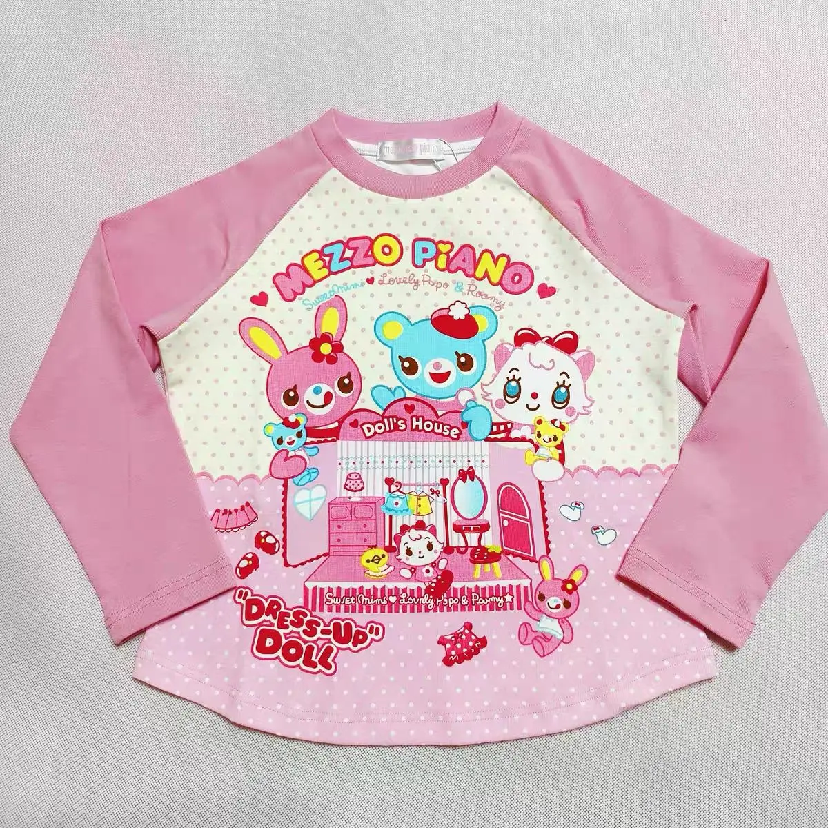 Autumn New Japanese Cute Cartoon Long Sleeves Undershirts Fairycore Y2k Aesthetic Short Graphic T Shirts Sweet Girl Crop Top