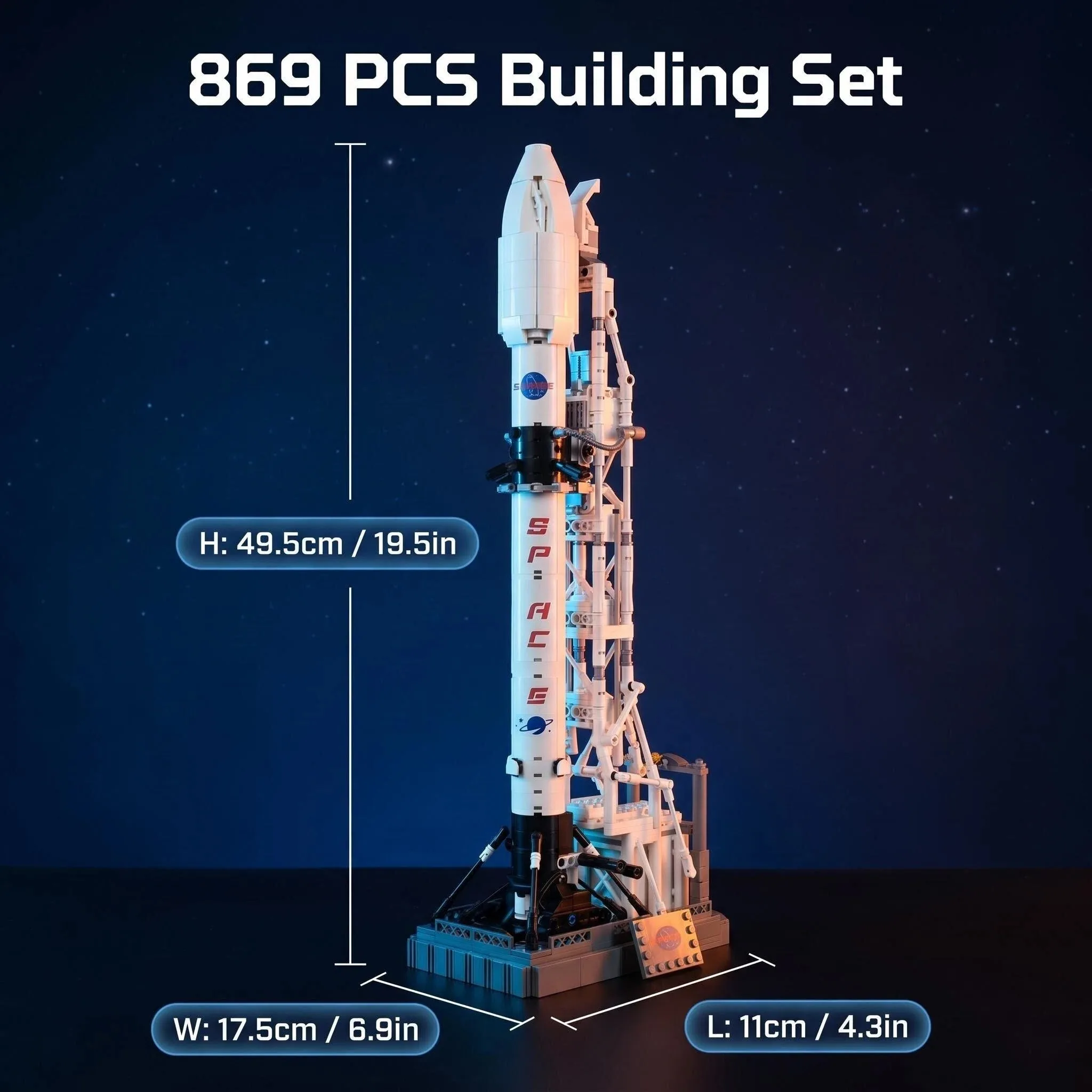 MOC Space Rocket Building Toy Lunar Landing Rocket Assembly Model 2026 Hot Sale Toy Birthday Gift