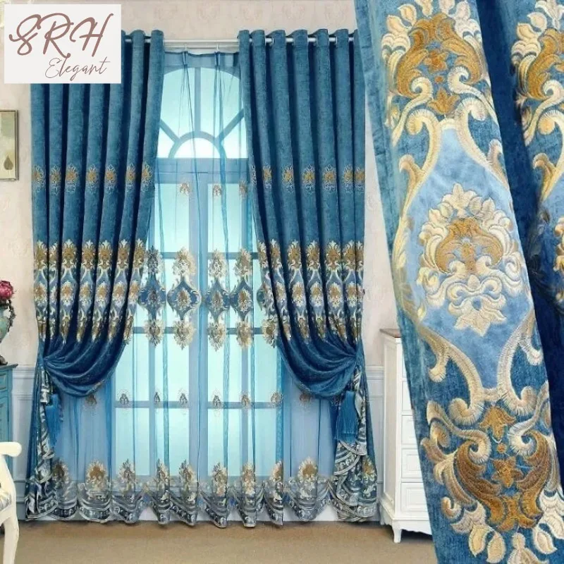 

Нестандартный размер! Европейские роскошные высококачественные плотные классические шторы с вышивкой из синели для гостиной, столовой, спальни, декор окна