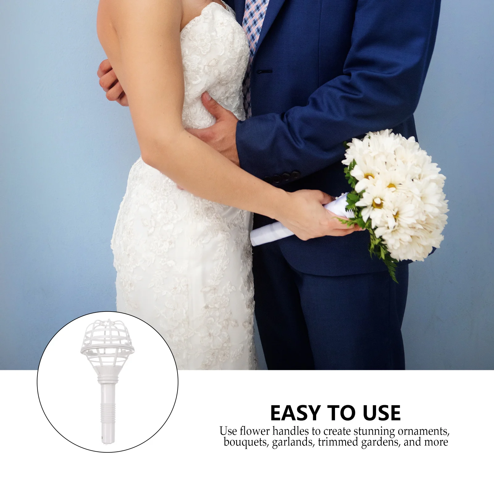 

10Pcs Floral Flower Handle Premium Plastic Wedding Holding Flower Holders Bride Bouquet Holders for Wedding Party DIY Floral