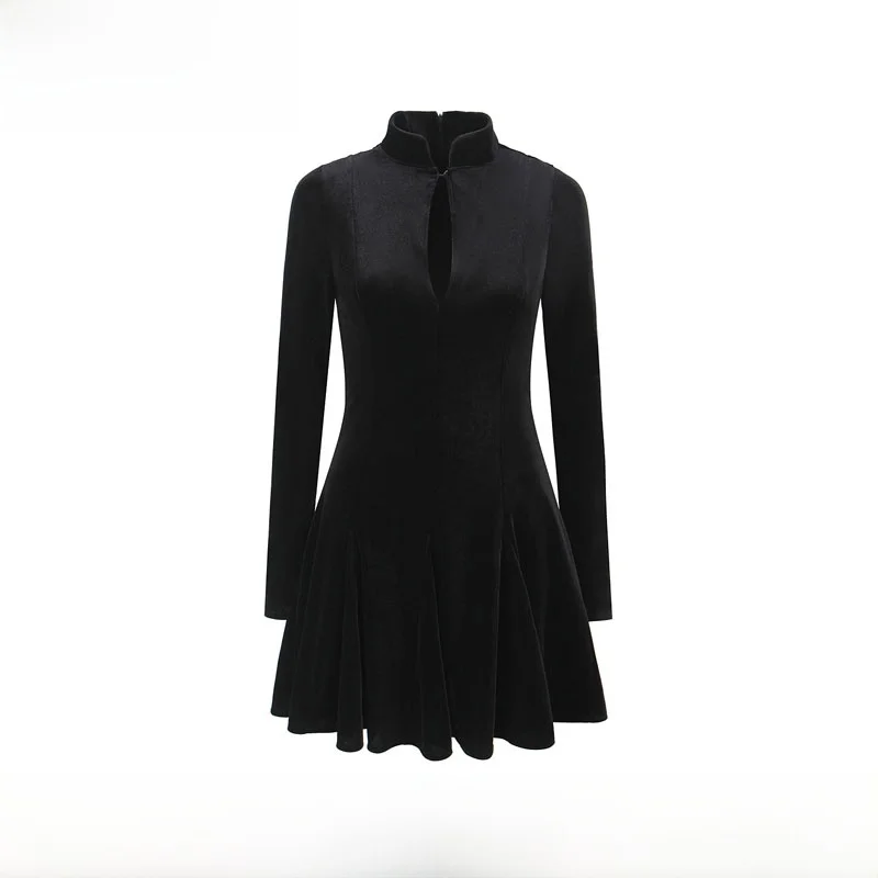 เสื้อคลุมทรงเอไลน์แฟชั่นสำหรับผู้หญิง รุ่นใหม่ ฤดูใบไม้ร่วง-ฤดูหนาว ผ้าโพลีเอสเตอร์ แขนยาว ซิป  สำหรับใส่ทำงาน