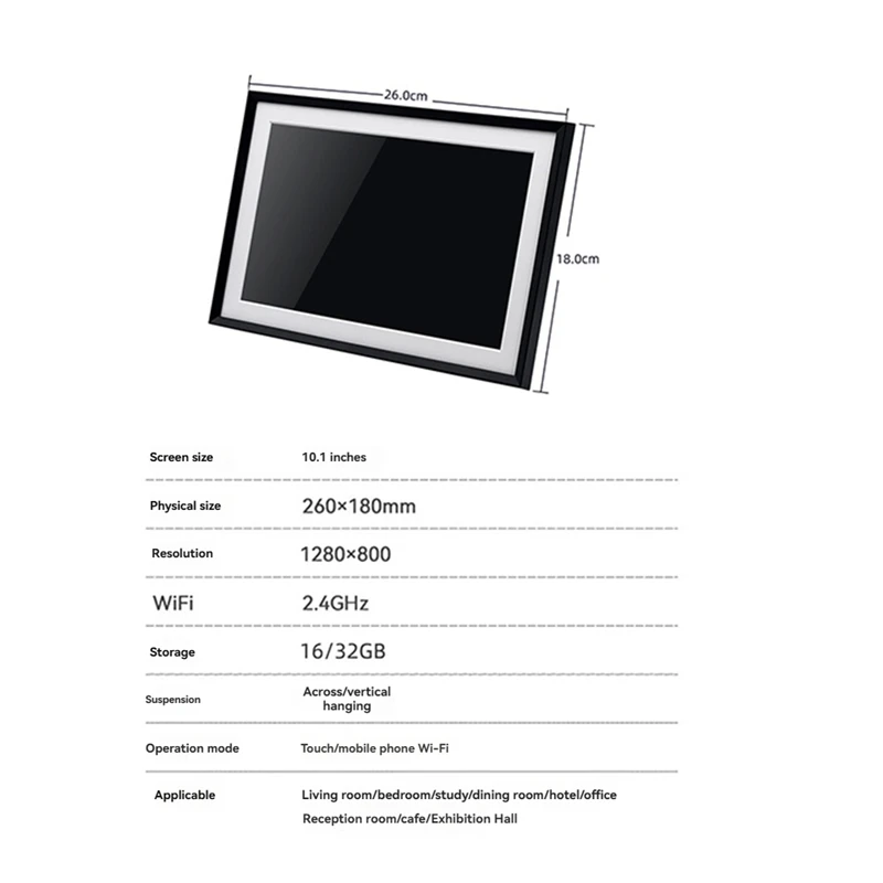 Porta-retratos digital 10.1 Polegada frameo porta-retratos digital wifi 32gb grande armazenamento hd ips tela de toque rotação automática led eua plug