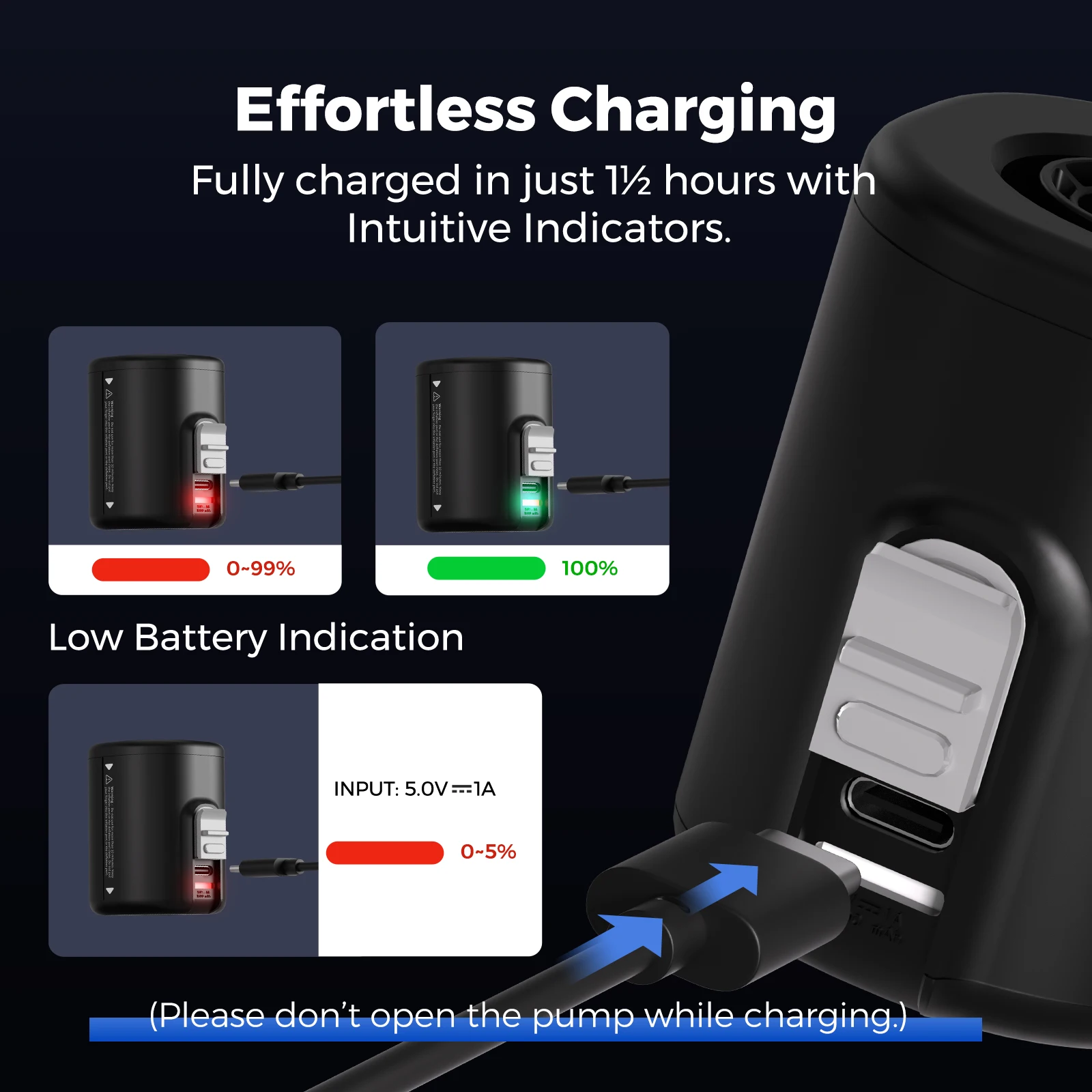 مضخة FLEXTAIL TINY 2 / 2X - 4kPa مضخة هواء كهربائية، مضخة تخييم محمولة لأسرّة هوائية وسادات نوم لحمام السباحة وأكياس مكنسة