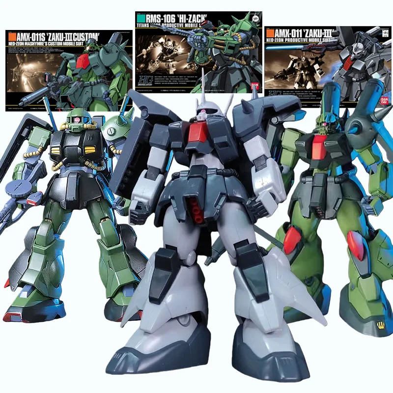 バンダイオリジナル-hg-1-144-ガンダム-zaku-iii-カスタム-rms-106-hi-zack-組み立てモデルキットアニメアクションフィギュアおもちゃギフト男の子-女の子向け