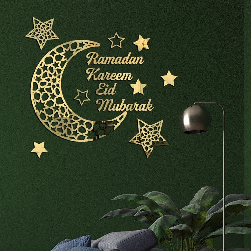 Eid Mubarak Acrylic Wall Stickers Ramadan Decorations For Home  Islamic Muslim Decor Ramadan Kareem Sticker Bedroom Wallpaper