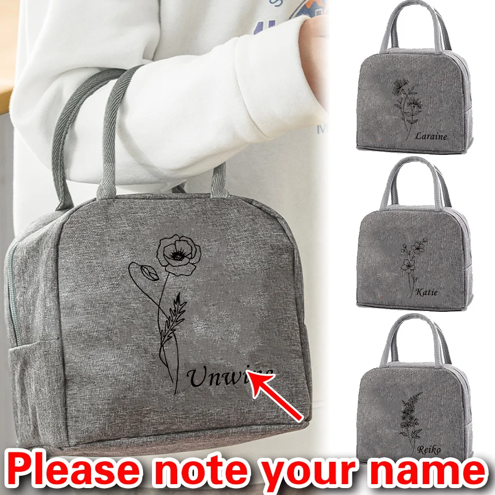 

Персонализированная портативная теплая сумка для хранения ланча, большая сумка для хранения школьного пикника