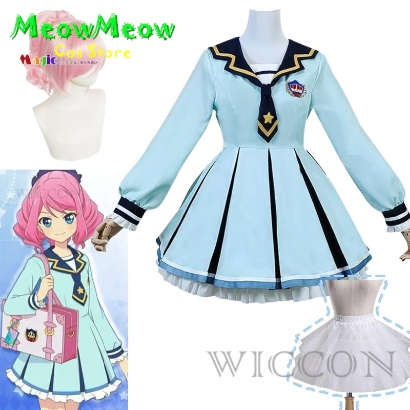 Aikatsu Stars! Girl School Unifom Yume Nijino Rola Sakuraba Rola Cosplay Costume Halloween School Uniforms Wig Woman Cute Suit