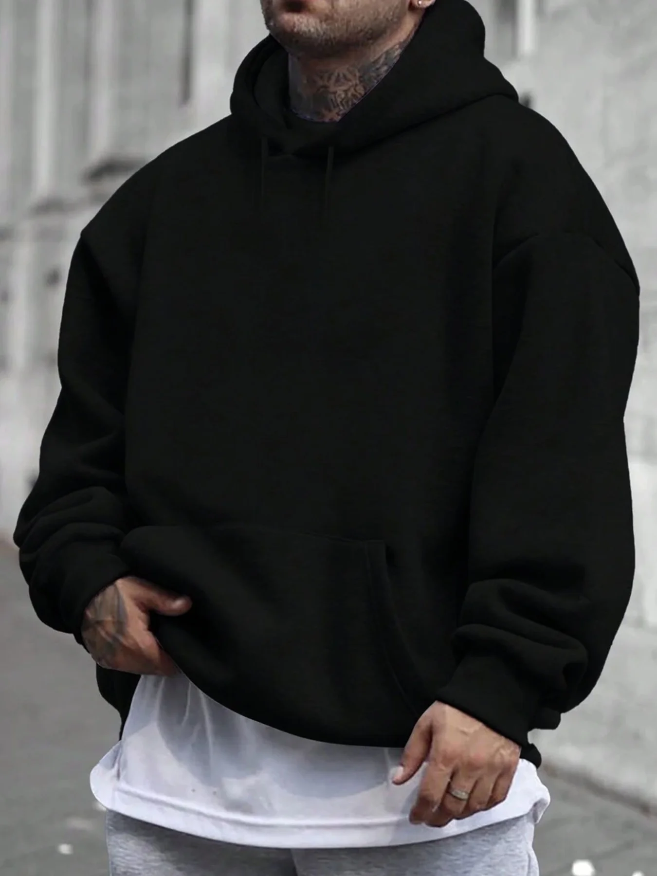 Men's Wide Open Throttles Hoodie Hip Hop Sports Casual Streetwear Biker Quote Print Oversized Pullover Sweatshirt Tops