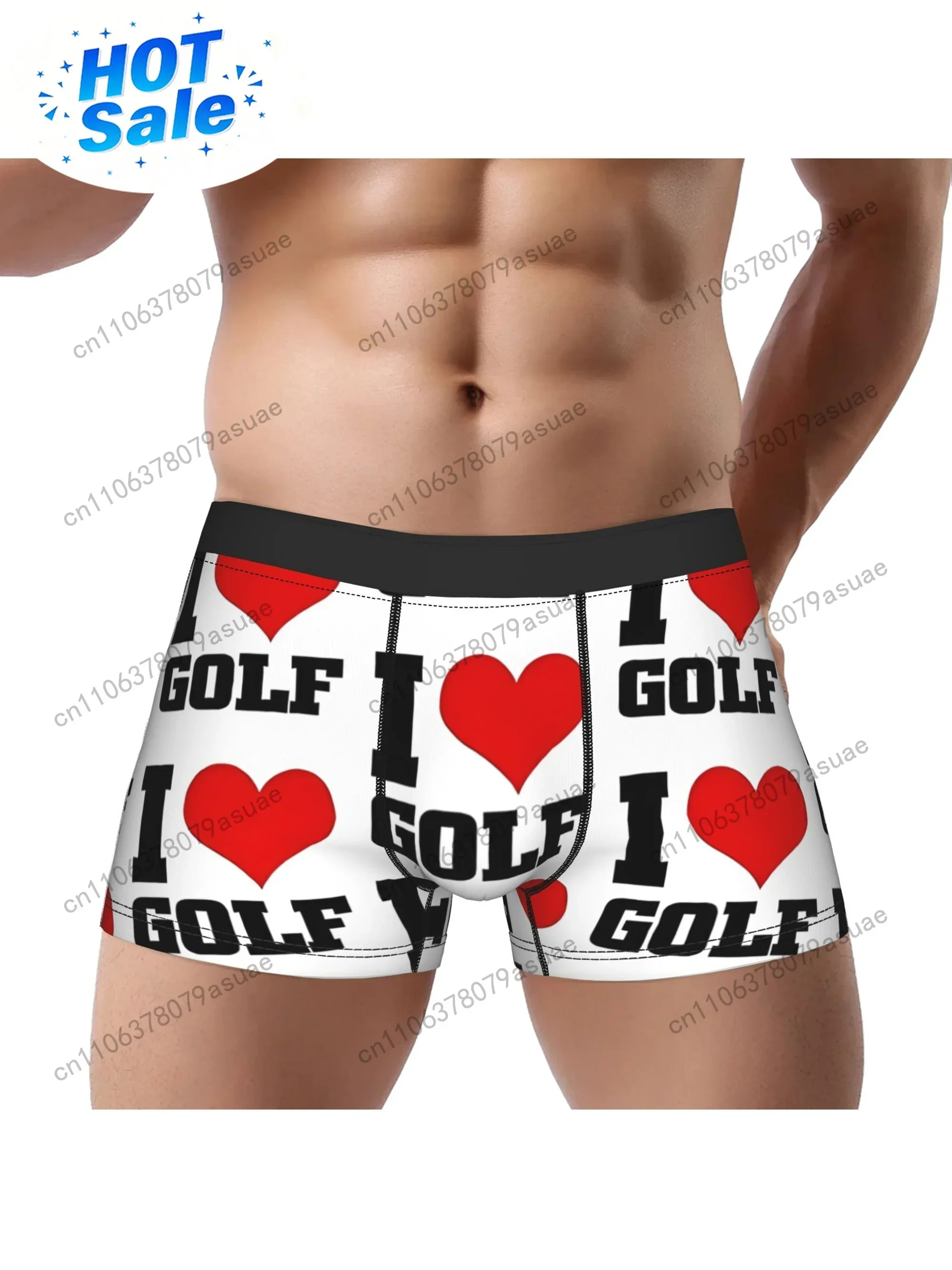 1pc Men'S Golf Underwear - Breathable Boxer Briefs/ Shorts with 