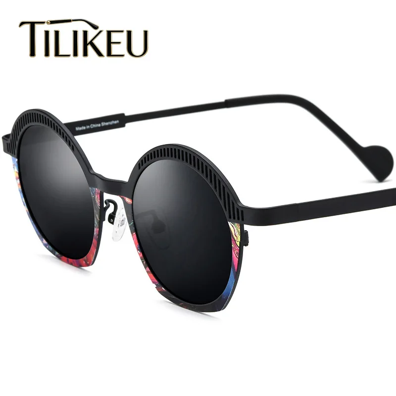 

2026 Fashion Pure Titanium Sunglasses Men Classic Hollow Oval Designer Women Summer Travel Driving Polarized Sun glasses UV400