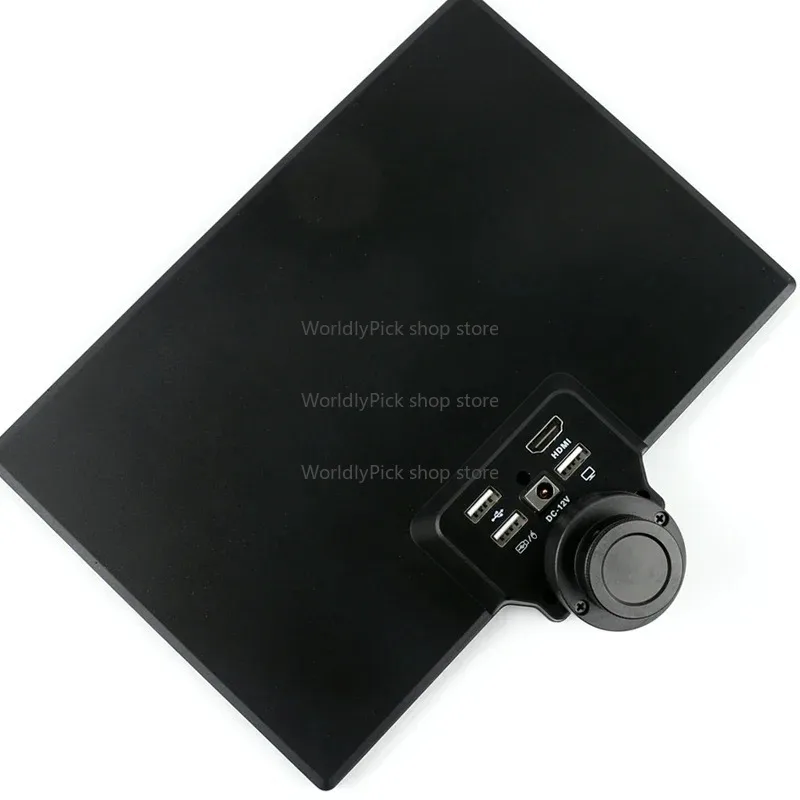 3.5X-180X Simul Trinocular Stereo Microscope with 10.1' LCD Integrated Display 1080P HD USB Camera - Rotate Arm Folding Stand