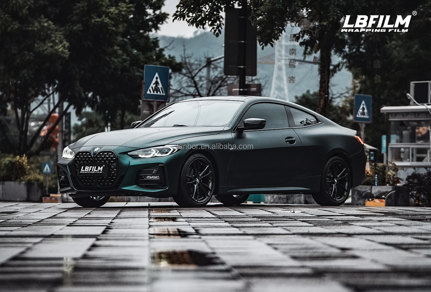 고품질 신축성 있는 PET 색상 변환 필름 무광 비닐 랩 스티커 베놈 그린 자동차 랩핑 필름
