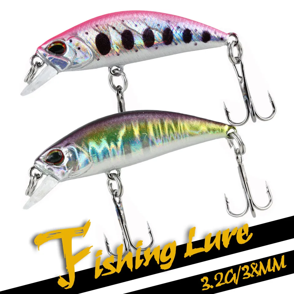 GOBYGO 38MM/3.2G Sinking Japanese Minnow Fishing Lure Swimbait Micro Pesca Trout Perch Fishbait Artificial Wobblers Hard Bait